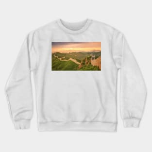 Great Wall of China Sunrise Painting Crewneck Sweatshirt